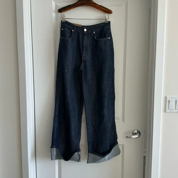 Farm Rio DENIM SHINE WIDE LEG PANTS - Picture 7 of 12